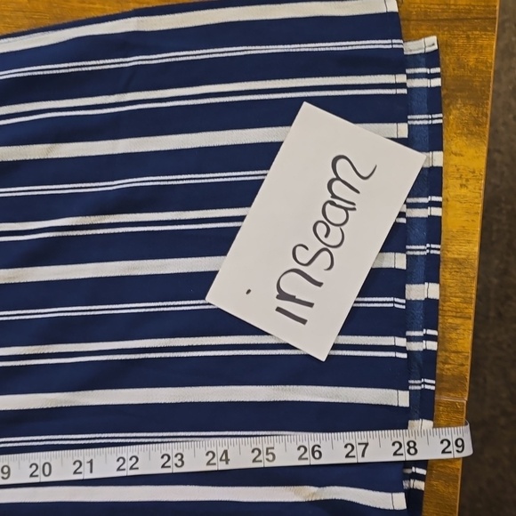 One clothing blue white cold shoulder wide leg jumpsuit women's size XS - Picture 9 of 10